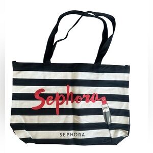 NWOT Sephora Striped Lipstick Canvas Tote Bag